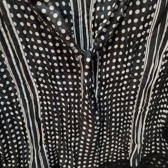 Robbie Bee Womens Blouse Multicolor Size Large 100% Polyester Long Sleeve Button - Picture 8 of 12